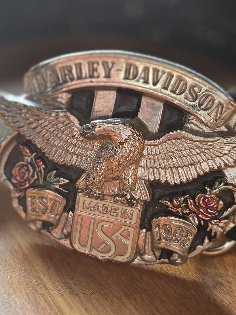 Harley-Davidson Men’s Copper Eagle Made in USA Belt Buckle